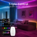 KSIPZE Smart WiFi LED Strip Lights, RGB+IC LED Lights for Bedroom Work with Alex... - Image 3