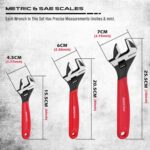 SEDY Adjustable Wrench Set Pipe Spanner: 6" 8" 10" Wide Jaw Black Oxide Wrench W... - Image 3