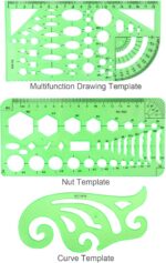 11PCS Geometric Drawings Templates, Drafting Stencils Measuring Tools, BetyBedy ... - Image 4