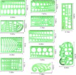 11PCS Geometric Drawings Templates, Drafting Stencils Measuring Tools, BetyBedy ... - Image 6
