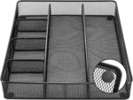 Amazon Basics Metal Mesh Desk Organizer with 6 Compartments, Anti-Slip Pen Holde... - Image 4