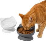 Kitty City Elevated Cat Bowls (Set of 2), Whisker-Friendly Raised Cat Food & Wat... - Image 3