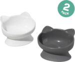 Kitty City Elevated Cat Bowls (Set of 2), Whisker-Friendly Raised Cat Food & Wat... - Image 4