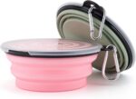 SLSON Collapsible Pet Feeder, 2 Pack Dog Bowls with Cover Lids, Portable Foldabl... - Image 3