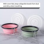 SLSON Collapsible Pet Feeder, 2 Pack Dog Bowls with Cover Lids, Portable Foldabl... - Image 4