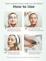 Gua Sha Facial Tools, Natural Jade Stone Guasha Tool for Face Acupuncture Therap... - Image 6