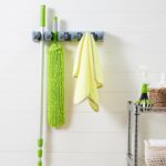 Amazon Basics Rectangular Heavy Duty Wall Mount Broom and Mop Holder, Sturdy Too... - Image 6