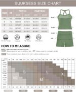 SUUKSESS Women 2 Piece Workout Sets High Waisted Tummy Control Biker Shorts Halt... - Image 6