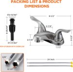 Bathroom Sink Faucets 2/3 Hole,Brushed Nickel Dual Handles 4 inch Plastic Platin... - Image 4