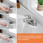 Bathroom Sink Faucets 2/3 Hole,Brushed Nickel Dual Handles 4 inch Plastic Platin... - Image 7