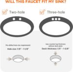 Bathroom Sink Faucets 2/3 Hole,Brushed Nickel Dual Handles 4 inch Plastic Platin... - Image 9