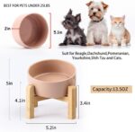 Petygooing Khaki Raised/Elevated 15°Slanted Ceramic Dog Bowl for Small Breeds,Ti... - Image 4