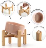 Petygooing Khaki Raised/Elevated 15°Slanted Ceramic Dog Bowl for Small Breeds,Ti... - Image 5