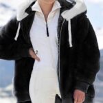 SHAOBGE Oversized Fuzzy Fleece Jackets For Women Fashion 2024 Color Block Faux F... - Image 4