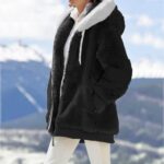 SHAOBGE Oversized Fuzzy Fleece Jackets For Women Fashion 2024 Color Block Faux F... - Image 6