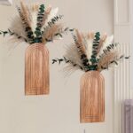 Set of 2 Wooden Vases with Pampas Grass and Eucalyptus – Boho Decor for Living R... - Image 8