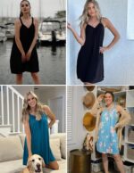 Ekouaer Womens Nightgown Sleeveless Sleepwear V Neck Racerback Sleep Dress - Image 6