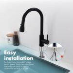 GIMILI Black Kitchen Faucet with Pull Down Sprayer Single Hole Kitchen Sink Fauc... - Image 4