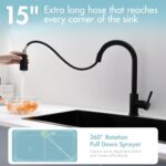 GIMILI Black Kitchen Faucet with Pull Down Sprayer Single Hole Kitchen Sink Fauc... - Image 6