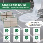 YKF Transparent Waterproof Sealant 12 Oz, Clear Water-Based Leak Repair Coating ... - Image 6