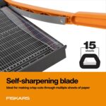 Fiskars Recycled Bypass Guillotine Paper Cutter, 12" Cut Length, Self-Sharpening... - Image 4