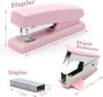 Pink Office Stapler, 25 Sheet Capacity with 2000 Staples and Staple Remover, Des... - Image 3