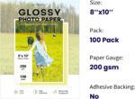 100 Sheets Glossy Photo Paper 8x10, Goefun 200GSM/54LB Inkjet Printer Paper for ... - Image 3