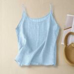 Cotton Linen Tank Tops for Women 2025 Summer Sleeveless Spaghetti Strap Tees Cas... - Image 4