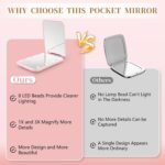 Kakuje Compact Mirror, 1X/3X Magnification LED Pocket Mirror with Nternal BIatte... - Image 7