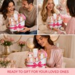 spa luxetique Gift Set For Women, Bath Sets for Women Gift, 8 Pcs Rose Spa Baske... - Image 9