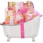 spa luxetique Gift Set For Women, Bath Sets for Women Gift, 8 Pcs Rose Spa Baske... - Image 10