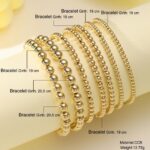 7pcs Simple Stackable Gold Beaded Bracelets - Elegant Stretch Gold Bracelets for... - Image 4
