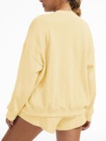 AnotherChill Women's Oversized Waffle Knit Lounge Set Long Sleeve Sweatshirt and... - Image 4