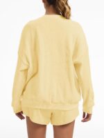 AnotherChill Women's Oversized Waffle Knit Lounge Set Long Sleeve Sweatshirt and... - Image 5