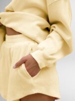 AnotherChill Women's Oversized Waffle Knit Lounge Set Long Sleeve Sweatshirt and... - Image 6