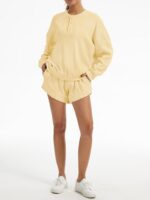 AnotherChill Women's Oversized Waffle Knit Lounge Set Long Sleeve Sweatshirt and... - Image 7