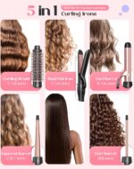 Lopeie 5 in 1 Curling Iron with Thermal Brush and 4 Interchangeable Ceramic Barr... - Image 3