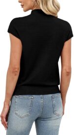 Sampeel Womens Short Sleeve Sweater Mock Neck Summer Top Dressy Casual Basic Kni... - Image 6