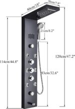 FUZ Contemporary Shower Panel Tower System Stainless Steel 6-Function Faucet LED... - Image 3