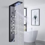 FUZ Contemporary Shower Panel Tower System Stainless Steel 6-Function Faucet LED... - Image 4