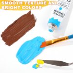 ESRICH Acrylic Paint Set 12 Colors (2 Pack) With 20 Paint Brushes, 24 Acrylic Pa... - Image 4