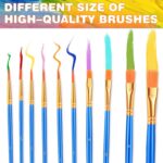 ESRICH Acrylic Paint Set 12 Colors (2 Pack) With 20 Paint Brushes, 24 Acrylic Pa... - Image 5