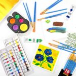 ESRICH Acrylic Paint Set 12 Colors (2 Pack) With 20 Paint Brushes, 24 Acrylic Pa... - Image 7
