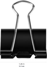 Amazon Basics Sturdy Binder Clips, Office Supplies, Medium 1.25 inches, Document... - Image 5