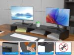 Dual Monitor Stand for Desk, Metal Computer Stand, Desk Shelf Riser,Desktop Orga... - Image 6