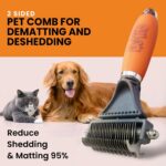 GoPets 2-in-1 Dematting Comb for Dogs, Pet Grooming Rake, Double-Sided Dog Brush... - Image 3