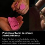 Workout Grips,Rubber Fingerless Gym Gloves, Pull Up Grips for Men Women Crosstra... - Image 3