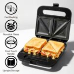 OVENTE Electric Sandwich Maker with Non-Stick Plates, Indicator Lights, Cool Tou... - Image 3