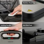OVENTE Electric Sandwich Maker with Non-Stick Plates, Indicator Lights, Cool Tou... - Image 4