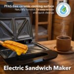 OVENTE Electric Sandwich Maker with Non-Stick Plates, Indicator Lights, Cool Tou... - Image 5